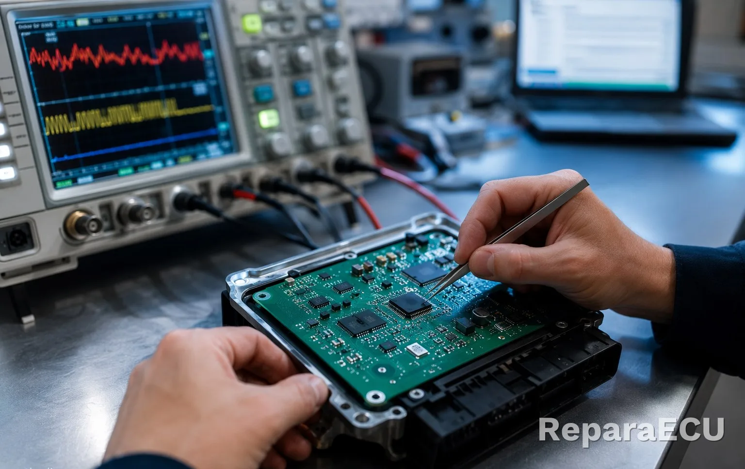 Diagnóstico de una centralita ECU en banco de pruebas